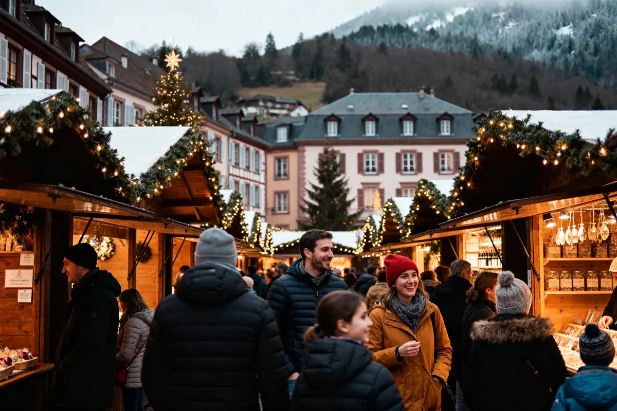 Marché de Noël animé en France idéal où partir à Noël petit budget France